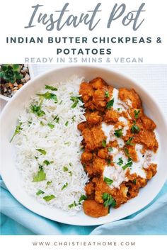 Instant Pot Indian, Chickpea And Potato Curry, Instapot Recipes Chicken, Vegan Chickpea Recipes, Meal For Dinner, Chickpeas Recipe, Instant Pot Recipes Vegetarian, Butter Potatoes