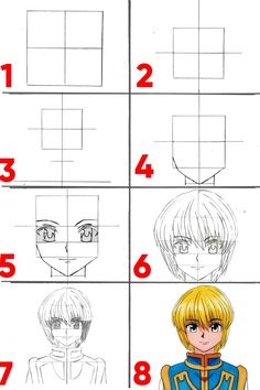 how to draw anime characters step by step with pictures and instructions for each character's face