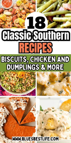 A collection of southern food classic recipes. Southern Dinner Recipes, Fish Biscuits, Campbells Recipes, Classic Southern Recipes, Southern Cooking Recipes, Southern Recipes Soul Food