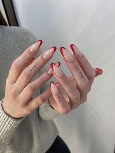 Red Ballerina Nails, Red French Nails, Ballerina Nails Designs, Elegant Touch Nails, Super B, Wow Nails, Pink Gel Nails, Exotic Nails