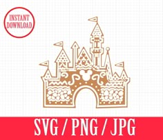 the svg / png disney castle cut file