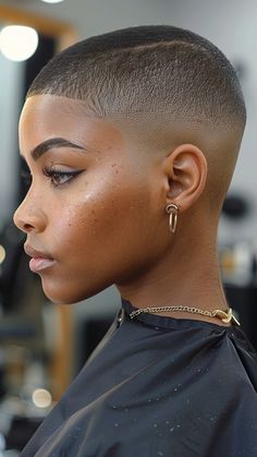 30 Stylish Short 4C Hairstyles: Effortless Chic for Your Natural Look Fade On Women, Low Fade Women, Stud Haircut Black, Fade Black Woman, Afro Pixie Haircut, Black Woman Buzzcut, Rose Gold Hair Black Women, Black Women Buzzcut, Black Women Shaved Head