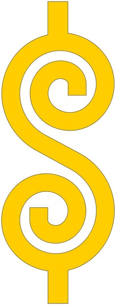 a yellow symbol with the letter s in it's center and two smaller letters at the bottom