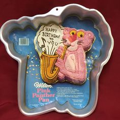 a cake pan with a pink panther on it