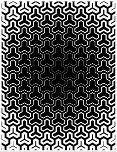 an abstract black and white pattern with hexagonal shapes