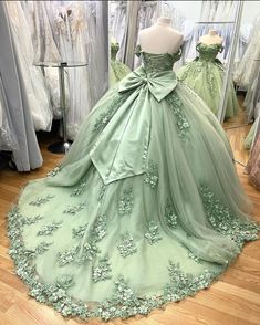 Green Quinceneara Dress, Sage Green Debut Gown, Sage Green Charro Dress, Tinkerbell Quinceanera Dress, Sage Green Quinceanera Dresses Long, Sweet Sixteen Dresses Green, Quncie Dresses Sage Green, Jade Green Quinceanera Dresses