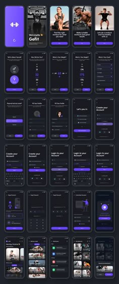 Gofit - Fitness & Workout App UI Kit Premium and High-Quality UI Kit for Fitness, Workout, Health, Sport, Exercise, Training, Gym, and more (iOS/Android support, 90+ Screens, with design system included) Application Ui Design, To Do App, Android Design, Turn It Off, App Interface Design, Ui Ux Designer