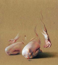 two nude women laying on the ground with their legs spread out and hands reaching for each other