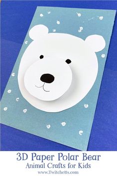 School Age Crafts, Winter Animal Crafts, Arctic Animals Crafts, Polar Bear Art, Pig Crafts, Fox Crafts