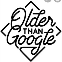 the logo for older than google is shown in black and white, with an arrow above it