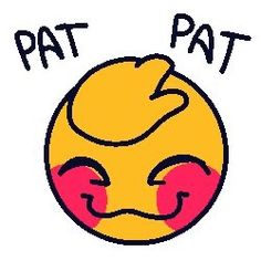 the words pat pat written in black ink on a white background with an emoticive smiley face