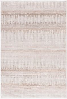 a beige and white rug with lines on it