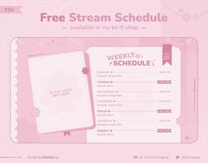 a pink flyer for a free steam schedule