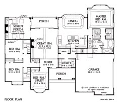 basement_stair House Floor Plans With Prep Kitchen, House Plans 2500 Sq Ft, European House Plan, Attached Garage, One Story Homes, Screen Porch, Master Closet