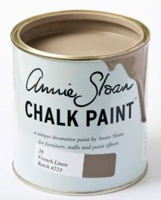 a pink paint can with the words annie sloan chalk painted on it's side