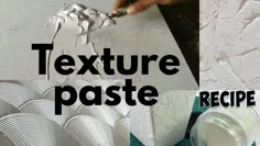 there is a collage of different pictures with the words texture pastee in black and white