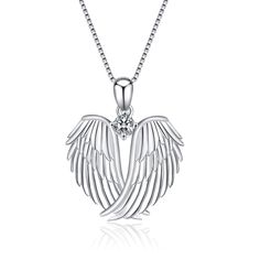 PRICES MAY VARY. 💖♥ Design : Angel wing jewelry has gained popularity for it's beautiful symbolic meaning of love, spirituality, and protection. Wear this pendant as a reminder of someone you love is your guardian angel, or give this beautiful pendant necklace to a special friend or a relative shows that you will be always take care of them. 💖♥ Material :100% 925 sterling silver angel necklace inlaid with with sparkle cubic zirconia. Lead-Free & Nickel-Free, Hypoallergenic and Safety for sensi Guardian Angel Wings, Ali D'angelo, Angel Wings Pendant, Angel Wings Necklace, Guardian Angel Necklace, Angel Wings Jewelry, Wings Pendant, Wings Necklace, Beautiful Pendant Necklace