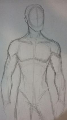 a drawing of a man's torso with no shirt