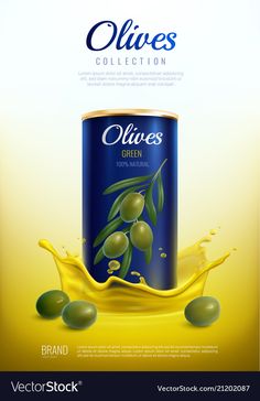 an advertisement for olives is shown in the image, and it appears to have been designed