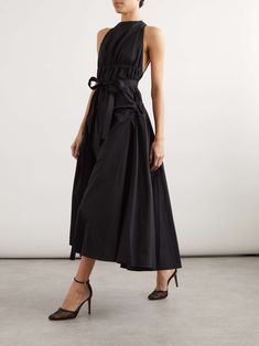 ALAÏA Belted ruched cottton-poplin midi dress Alaia Dress, Summer Style Guide, Flat Dress Shoes, Floral Dresses Short, Dress Flats, Swimsuit Dress, Designer Dress, Designer Gowns