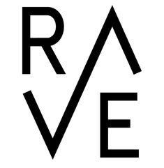 the word rave written in black on a white background