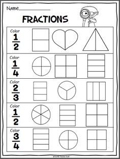 the worksheet for fraction numbers and fractions