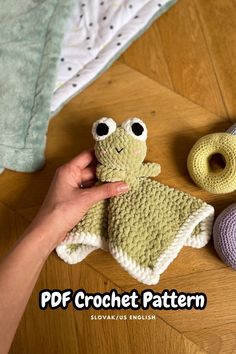 This Froggy Lovey crochet PDF pattern is a perfect companion to your little one! It’s made for comfort and playtime. This frog is made of Green Himalaya dolphin baby yarn, it had a head, hands and blanket done of the same green yarn, popping wide open white eyes and white blanket lamination. this froggy has cute pink cheeks. Frog Lovey is a comfort toy for our babies that they snuggle during bed time. its also called snuggle toy or baby blanket. Crochet Frog Lovey, Lovey Crochet Patterns, Amigurumi Lovey, Baby Gift Crochet, Diy Baby Shower Gift, Lovey Baby Blanket, Blanket Pattern Crochet, Lovey Crochet, Crochet Baby Blanket Pattern