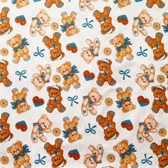 the fabric has teddy bears on it