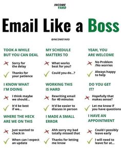 a poster with the words email like a boss