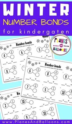 Decomposing Numbers Kindergarten Free, Decomposing Numbers Kindergarten, Number Bonds Kindergarten, Number Bonds Worksheets, Fact Family Worksheet, Winter Worksheets, Number Bonds To 10, Tutoring Ideas