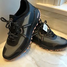 Cole Haan Nwt Zero Grand 360 Sneaker Trail Shoe. Black Gray Rose Color. Water Resistant, Heavier Lug Sole . New With One Hangtag Sorry Do Not Have Box. Color Water, Grey Roses, Shoe Black, Trail Shoes, Lug Sole, Rose Color, Cole Haan, Black Gray, Athletic Shoes