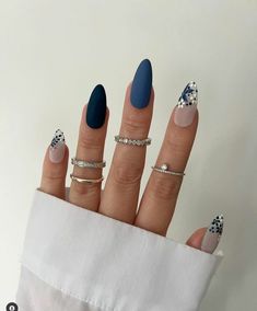 Blue Wedding Nails, Dark Blue Nails, Nagel Tips, Smink Inspiration, Casual Nails, Classy Nails, Floral Nails, Fancy Nails, Chic Nails