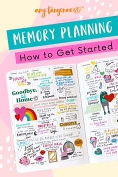 an open planner book with the title memory planning how to get started on top of it