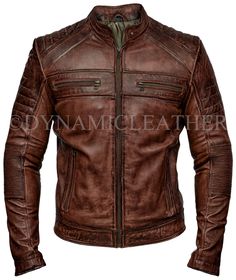 Mens Biker Vintage Motorcycle Cafe Racer Brown Distressed Leather Jacket Mens Biker Vintage Motorcycle Cafe Racer Brown Distressed Leather Jacket  This fabulous jacket is made from high quality  leather. A must have jacket because it gives a real unique look when you  wear it.  Superior Quality  Soft Real Leather jacket  Exact Material : Goat  Leather  Front: Front Zip Closure - Original  YKK Zippers  Soft Polyester Lining Inside  with two inside pockets including mobile pocket High  quality Sti Fitted Distressed Brown Biker Jacket, Casual Style, Casual Fitted Distressed Brown Biker Jacket, Casual Distressed Brown Long Sleeve Biker Jacket, Winter Brown Distressed Biker Jacket, Casual Vintage Brown Biker Jacket With Long Sleeves, Casual Vintage Brown Long Sleeve Biker Jacket, Casual Distressed Brown Biker Jacket, Distressed Fitted Long Sleeve Leather Jacket, Casual Vintage Brown Biker Jacket For Fall