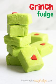 green fudge candy stacked on top of each other