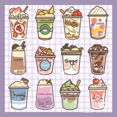 an assortment of different types of ice cream