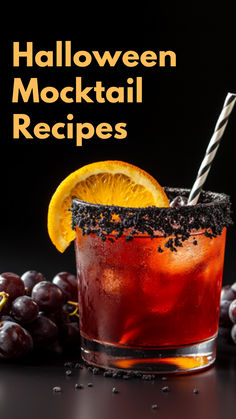 Halloween Mocktails Non Alcoholic Halloween Cocktails, Masquerade Mocktails, Halloween Inspired Drinks Non Alcoholic, Mocktails For Halloween, Diy Halloween Mocktails, Halloween Drinks Non Alcoholic, Spooky Mocktail Recipe, Halloween Mock Tails