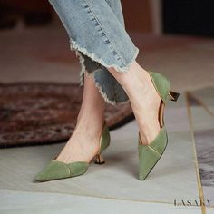 Lasaky - Vintage High Heel Shoes with Thin Heels, Open Toes, and Low-Cut Vamps Vintage High Heels, Fairy Shoes, Mid Heel Shoes, Point Shoes, Elegant Shoes, Pointed Toe Shoes, Stiletto Pumps, Moda Vintage, Fashion High Heels