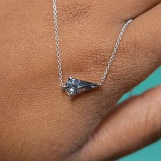 1.36ct Kite Purple-Grey Spinel Necklace in 14k White Gold Spinel Necklace, Basket Setting, Wax Carving, Eco Friendly Jewelry, Custom Ring Designs, Jewelry Ring Box, Boho Bride, Bride Jewellery, East West