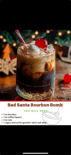 Bad Santa, Bourbon, Cherry, Drinks, Coffee