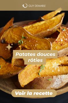 french fries on a plate with the words patates douces rotes