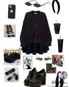 Lite Goth Outfits, Punk Rocker Outfits, Goth Outfits Polyvore, Gothic Casual Outfits, Witchy Style Modern Witch, Wednesday Addams Outfit Inspiration, Wednesday Inspired Outfit, Wednesday Outfit Ideas