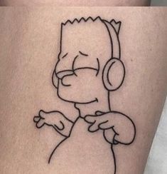 a cartoon character with headphones on his arm and the word homery pointing at something