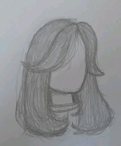 a drawing of a woman's head with long hair