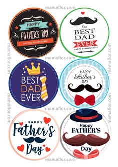 father's day stickers with mustaches on them