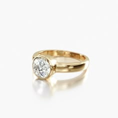 Simple Ring Settings, Bezel Engagement Ring Side View, Round Diamond Engagement Rings Thick Band, Wide Band Wedding Ring Woman, Bezel Round Diamond Ring, Bezel Set Round Diamond Ring, Cool Wedding Bands Women, Inset Wedding Rings, Princess Cut Engagement Ring Thick Band