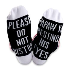 PRICES MAY VARY. 【QUOTE SOCKS】With quote: PLEASE DO NOT DISTURB PAPAW IS RESTING HIS EYES 【COMFY MATERIAL】Made of 80% Combed Cotton, 17% Polyester, 3% Elastane to ensure our socks soft, comfortable, stretchy and breathable. No fading, machine washable, hold up well in the laundry. 【CASUAL SOCKS】Highly elastic, durable and comfortable, heel and toe construction, comfortable stretch for all day long. Occasions for this crew socks: perfect for everyday wear, work, sports, boot, hiking, running, fly Papaw Gifts, Please Do Not Disturb, Grandfather Gifts, Distance Gifts, Father Birthday, Best Dad Gifts, Do Not Disturb, Gifts For New Dads, Novelty Socks