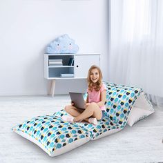 PRICES MAY VARY. Ultra Soft Microfiber UlTRA SOFT & COMFY FABRIC: This floor lounger cushion cover for kids is made of premium microfiber fabric, which makes it sturdy. Kids sleep on it just like sleeping in the cloud, never hurt kid's skin. It can also be used as toddler nap mat after combined with pillows. FITS DIFFERENT SIZE PILLOWS: We have two sizes of floor pillow lounger covers, pillows are NOT included. Fit 5 Queen/Standard pillows, measures 26” W x 88”L. Fits 5 King sized pillows, measu Kids Pillows Bed, Floor Pillows Kids, Pillow Lounger, Bumper Pads For Cribs, Toddler Floor Bed, Kids Couch, Crib Rail Cover, Toddler Pillowcase, Kids Sleeping Bags