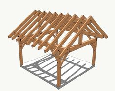 an image of a wooden structure that is in the process of being built with wood framing