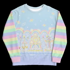 pastel carnival sweatshirt on Storenvy Fairy Kei Coats & Jackets, Pastel Clothes Sweatshirts & Hoodies, Kawaii Clothes Pastel Accessories, Pastel Rainbow Crochet Sweater, Kidcore Clothes Sweatshirts & Hoodies, Clowncore Sweatshirts & Hoodies, Kawaii Plus Size, Kawaii Clothes Goth, Silly Clothes